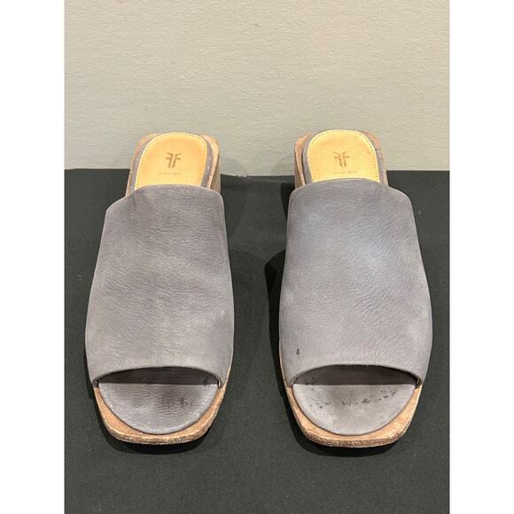 Women's FRYE Cindy Suede Block Heel Mule Sandals size 7M - Picture 1 of 9